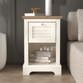 GFW Salcombe 1 Drawer Bedside Ivory