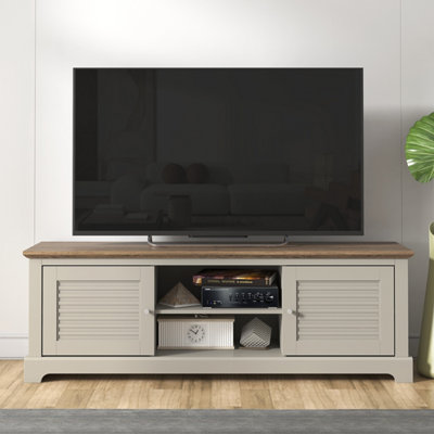 GFW Salcombe 2 Door TV Unit Light Grey