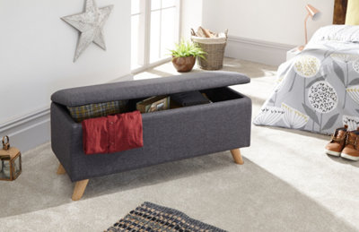 Charcoal shop storage bench