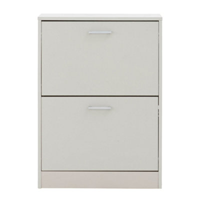 GFW Stirling Two Tier Shoe Cabinet Grey