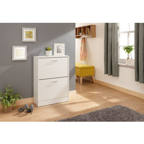 GFW Stirling Two Tier Shoe Cabinet White