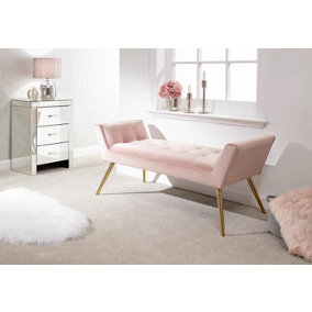 GFW Turin Upholstered Window Seat Blush Pink