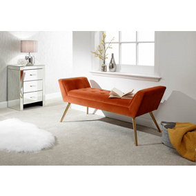 GFW Turin Upholstered Window Seat Russet