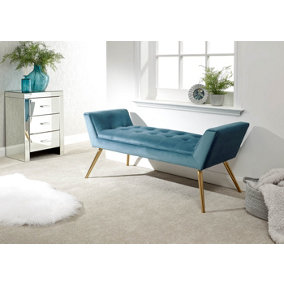 GFW Turin Upholstered Window Seat Teal