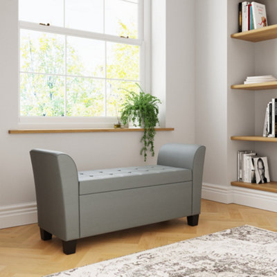 GFW Verona Faux Leather Window Seat Grey