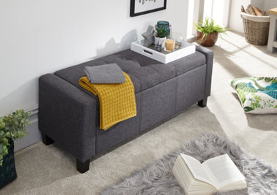 Grey on sale bench ottoman