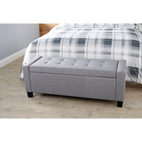 GFW Verona Ottoman Storage Bench Grey