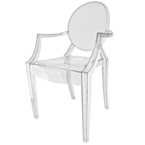 Ghost Style Plastic Louis Armchair Crystal Clear