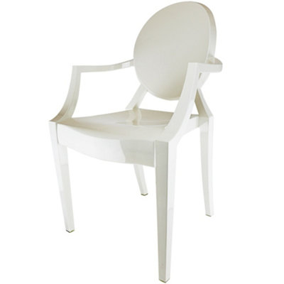 Ghost Style Plastic Louis Armchair Ivory