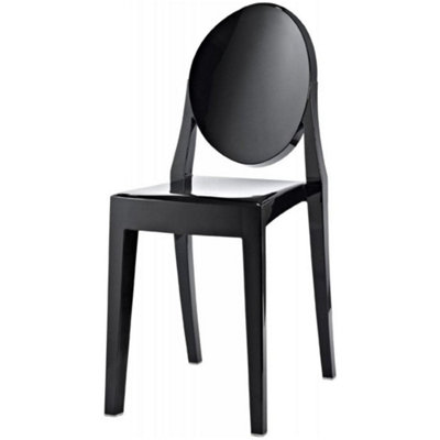 Ghost Style Plastic Victoria Dining Chair Black