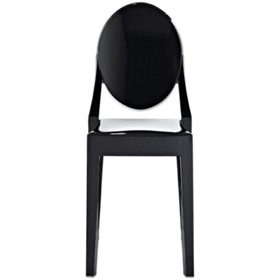 Ghost Style Plastic Victoria Dining Chair Black
