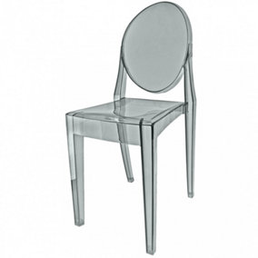 Ghost Style Plastic Victoria Dining Chair Smoke Grey