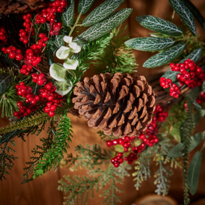 Giant Berry Bushel Xmas Decoration Christmas Door Wreath 50cm - 4