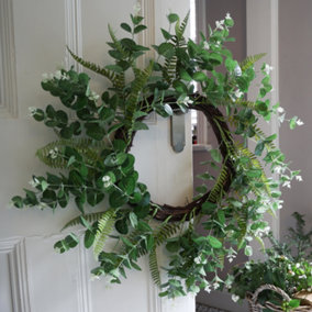Giant Botanical Spring Summer Evergreen All Year Front Door Decoration Wreath 62cm