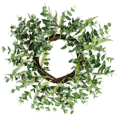 Giant Botanical Spring Summer Evergreen All Year Front Door Decoration Wreath 62cm