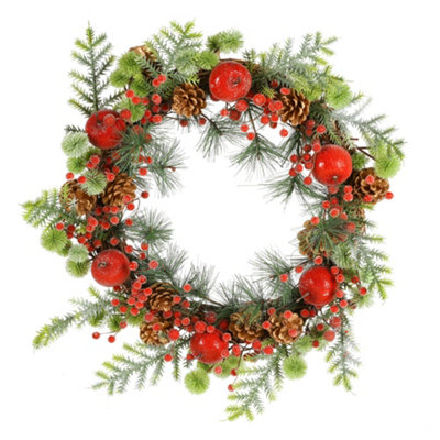 Giant Country Hedgerow Xmas Decoration Christmas Door Wreath 50cm