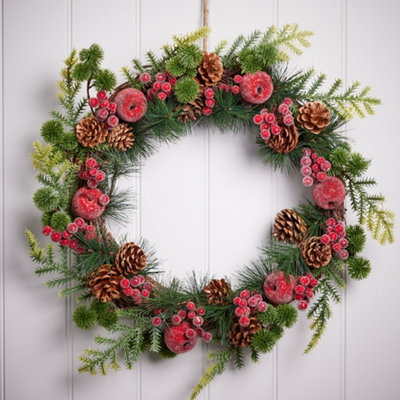 Giant Country Hedgerow Xmas Door Decoration Winter Autumn Wreath, Christmas Wreath 50cm