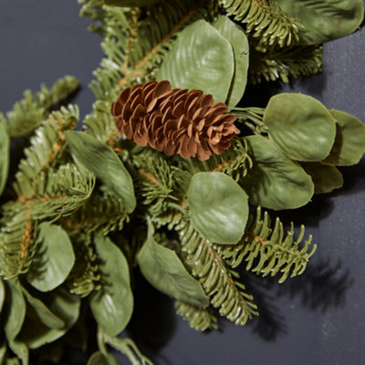 Giant Eucalyptus and Pine Cone Forest All Season Front Door Wreath Home Decoration Wreath 60cm - 3