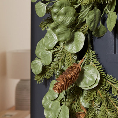 Giant Eucalyptus and Pine Cone Forest All Season Front Door Wreath Home Decoration Wreath 60cm - 4