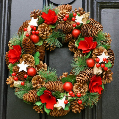 Giant Eucalyptus And Red Berry Xmas Winter Christmas Wreath, Front Door ...