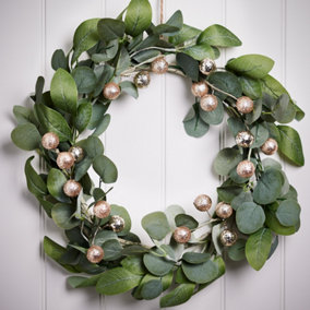Giant Eucalyptus Sparkle Spring Summer All Year Front Door Decoration Easter Wreath 55cm