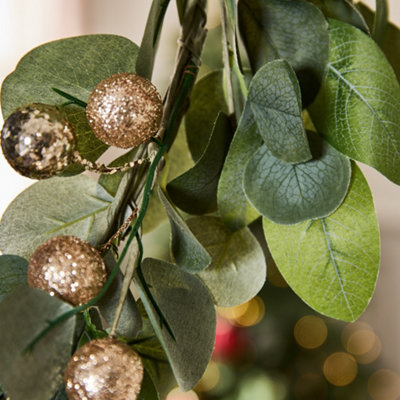 Giant Eucalyptus Sparkle Spring Summer All Year Front Door Decoration Wreath 55cm - 4
