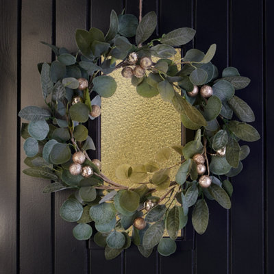Giant Eucalyptus Sparkle Xmas Decoration Christmas Door Wreath 55cm - 4