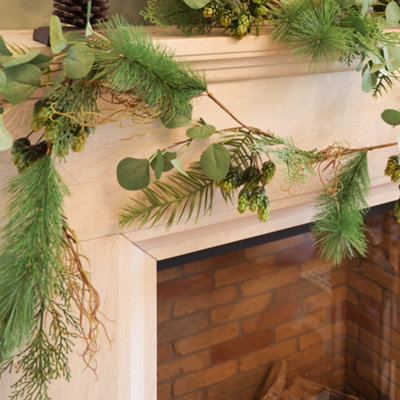 Giant Eucalyptus Spring Summer All Year Front Door Decoration Wreath 50cm with Garland 1.8m - 4