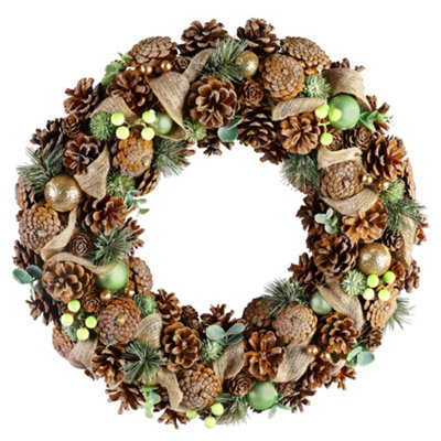 Giant Festive Foliage Spring Summer All Year Front Door Decoration Wreath 50cm