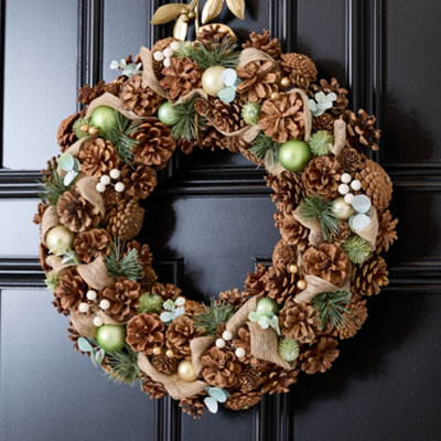 Giant Festive Foliage Spring Summer All Year Front Door Decoration Wreath 50cm - 3