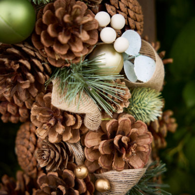 Giant Festive Foliage Spring Summer All Year Front Door Decoration Wreath 50cm - 4
