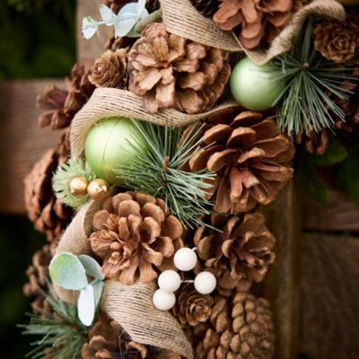 Giant Festive Foliage Spring Summer All Year Front Door Decoration Wreath 50cm - 5