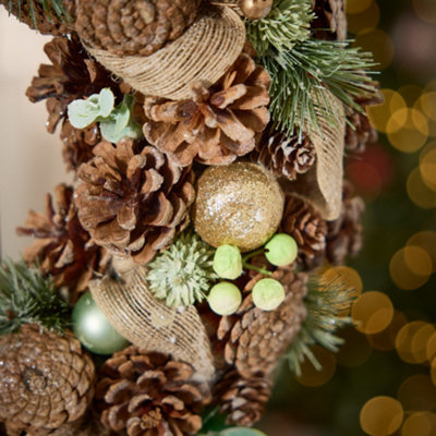 Giant Festive Foliage Xmas Decoration Christmas Door Wreath 50cm - 3