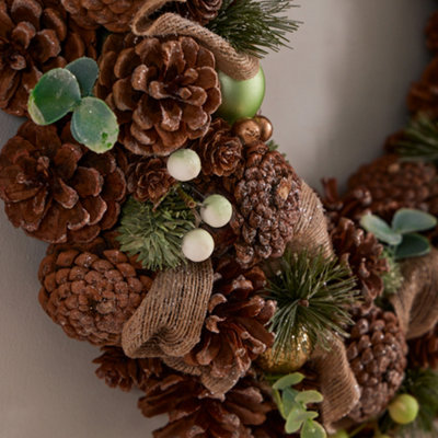Giant Festive Foliage Xmas Decoration Christmas Door Wreath 50cm - 5