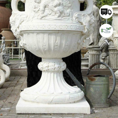 Giant Greek Design Stone cast Vase Urn Planter with Handles