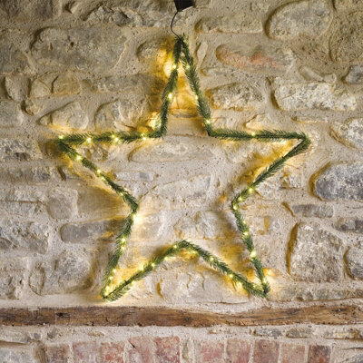 Giant Green LED Star - Battery Operated Festive Christmas Xmas Home Decoration with 60 Warm White Lights - Measures H74 x W74cm Price Comparisons | Compare The Build