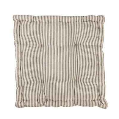 Giant Grey Striped Indoor Dining Chair Seat Pad Cushions