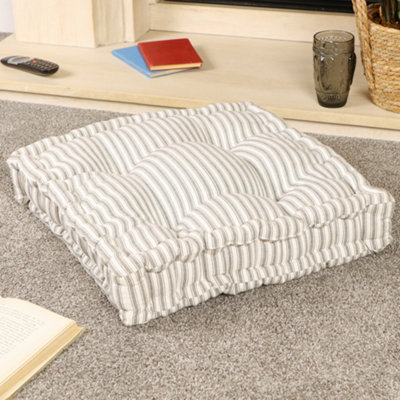 Giant Grey Striped Indoor Dining Chair Seat Pad Cushions - 3