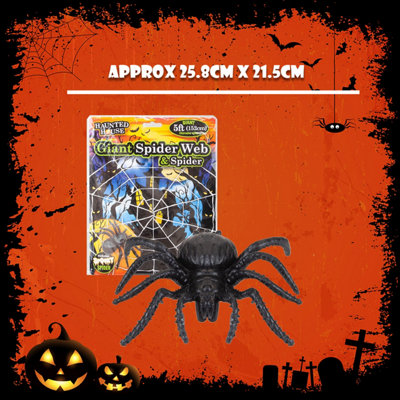 Giant Halloween Spider Web with Spider Decoration Trick or Treat