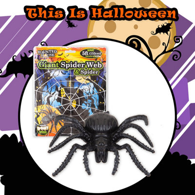 Giant Halloween Spider Web with Spider Decoration Trick or Treat