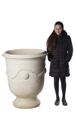 Giant Impressive Greek Style Round Pot
