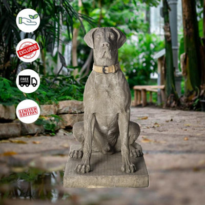 Giant Life-size Hunting Dog Great Dane Statue - classic finish