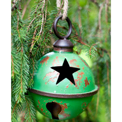 Giant Metal Christmas Bauble Decoration with Star Design (Green) Price Comparisons | Compare The Build