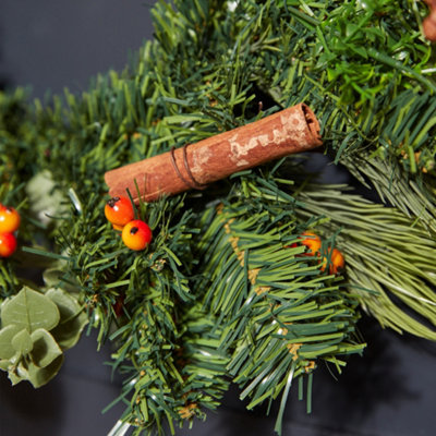 Giant Orange and Cinnamon Spiced All Season Front Door Wreath Home Decoration Wreath 55cm - 3