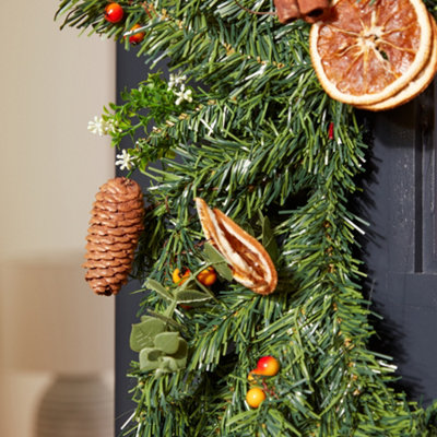 Giant Orange and Cinnamon Spiced All Season Front Door Wreath Home Decoration Wreath 55cm - 4