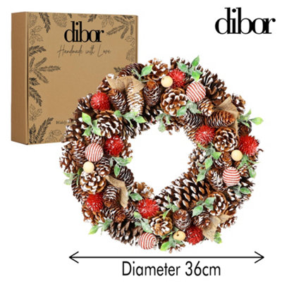 Giant Pampas Pre-Lit Spring Summer All Year Front Door Decoration Wreath (DC03) - 5
