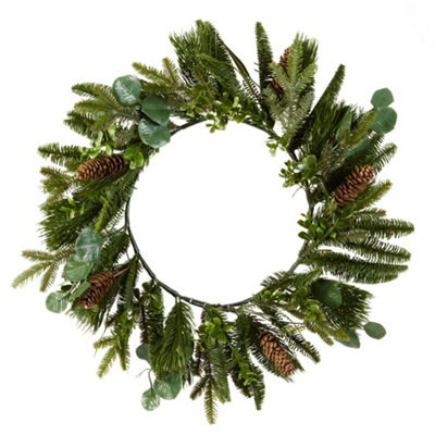 Giant Pinecone Spring Summer All Year Front Door Decoration Wreath 60cm