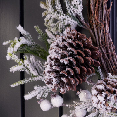 Giant Snowdrift Xmas Decoration Christmas Door Wreath 50cm - 3