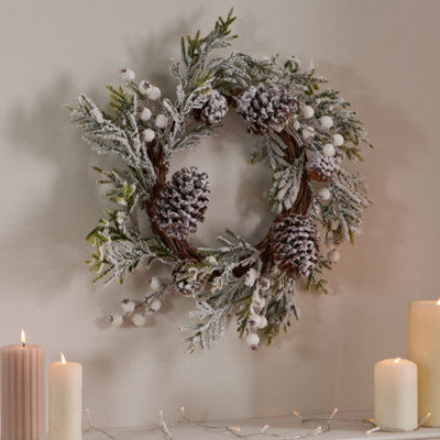 Giant Snowdrift Xmas Decoration Christmas Door Wreath 50cm - 5
