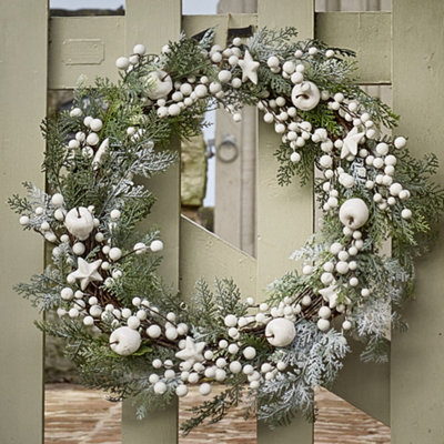 Giant Snowy Meadow Spring Summer All Year Front Door Decoration Wreath 50cm (DB83)